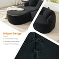 thumbnail image 4 of HUTWIFE 100" Modern Luxury Plush Chenille Sofa With 4 Throw Pillows For Living Room Bedroom Apartment, black, 4 of 7