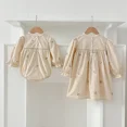 thumbnail image 2 of Spring Autumn Baby Clothes Infant Girls Floral Embroidered Bodysuit Children's Long Sleeve Princess Dress Korean Sisters Dress, 2 of 6