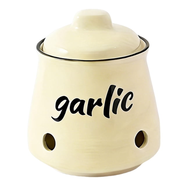 DOLITY Garlic Keeper Ceramic Organizer Ventilated Gift Countertop Home Garlic Saver