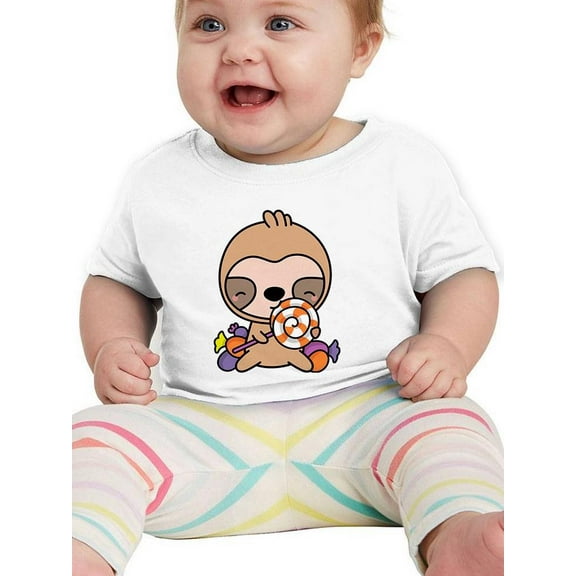 Cartoon Sloth W Candy T-Shirt Infant -Image by Shutterstock,  18 Months