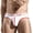 White, variant on harmtty Men Sexy Ice Silk Quick Dry Solid Color Low Waist Underwear Briefs Underpants,White