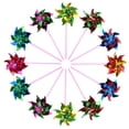 thumbnail image 2 of CIMAXIC 50pcs Colorful Windmill Kids Windmill Plaything Decorative Pinwheel Landscape Decor,10.63"X6.1"X0.31", 2 of 5