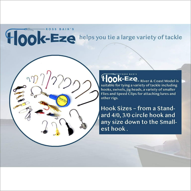  HOOK-EZE Knot Tying Tool Cover Hooks on 4 Fishing