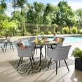 thumbnail image 1 of Modway EEI-3320-GRY-GRY-SET Endeavor 5 Piece Outdoor Patio Wicker Rattan Dining Set Gray, Set of 5, 1 of 8