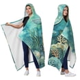thumbnail image 2 of Watercolor Coral Sea Turtle Wearable Blanket Hoodies for Women Men Adults Sea Turtle Lovers Warm Cozy Underwater Ocean Sea Turtles Hooded Blankets for Travel Bed Decor Birthday Gifts 50x60 Inch, 2 of 5