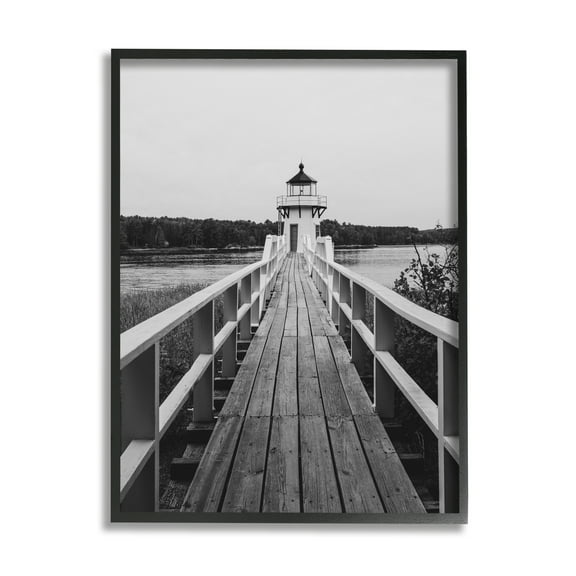 Stupell Industries Rustic Lighthouse Photography Landscape Photography Black Framed Art Print Wall Art, 11 x 14