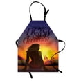 thumbnail image 1 of Quote Apron Never Stop Dreaming Romantic Phrase with Young Woman Sitting by the Beach at Sunset, Unisex Kitchen Bib Apron with Adjustable Neck for Cooking Baking Gardening, Multicolor, by Ambesonne, 1 of 3