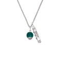 thumbnail image 2 of Delight Jewelry 12mm Teal Roller Spinner with Silvertone Lining Glass Spinner Silvertone Best Friends Forever Bar Charm Necklace, 23", 2 of 4