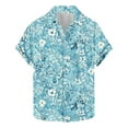 thumbnail image 7 of Yteetum Men's T ShirtsHawaiian Floral Print T Shirts Casual Button Down Short Sleeve Lapel Beach Summer T-Shirts, 7 of 7