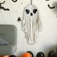 thumbnail image 4 of Halloween Boho Ghost Wall Hanging Decor, Handmade Woven Ghost Ornaments for Haunted House Party, Spooky Indoor & Outdoor Decorations for Porch, Front Door, Yard, Tree, and Car, 4 of 4