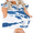 Tie Dye Blue, variant on JuneFish Women's Summer Casual Short Sleeve Dressy Dresses Empire Waist Knee Length Dress with Pockets