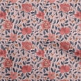 thumbnail image 1 of oneOone Tissu Georgette Viscose Rouge Floral Rétro Matériel de Couture Imprimé Tissu au Mètre 42 Pouces de Large, 1 of 5