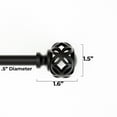 thumbnail image 6 of Mainstays 1/2" Black Filagree Knob Adjustable Single Curtain Rod Set, 48-84", 6 of 7