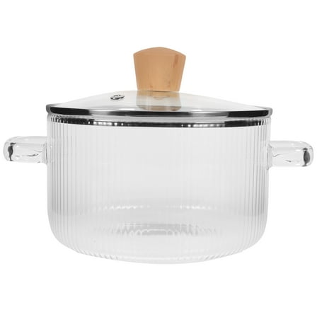 ULTNICE Stovetop Glass Cooking Pot Heat Resistant Clear Glass 1Set