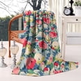 thumbnail image 2 of Pioneer Flower Floral Print Pattern Blanket,Comfortable Soft Lamb Wool Throw Blanket,All Season,Warm Lightweight Blankets for Sofa Bed Couch Living Room Chair,60"x80", 2 of 4