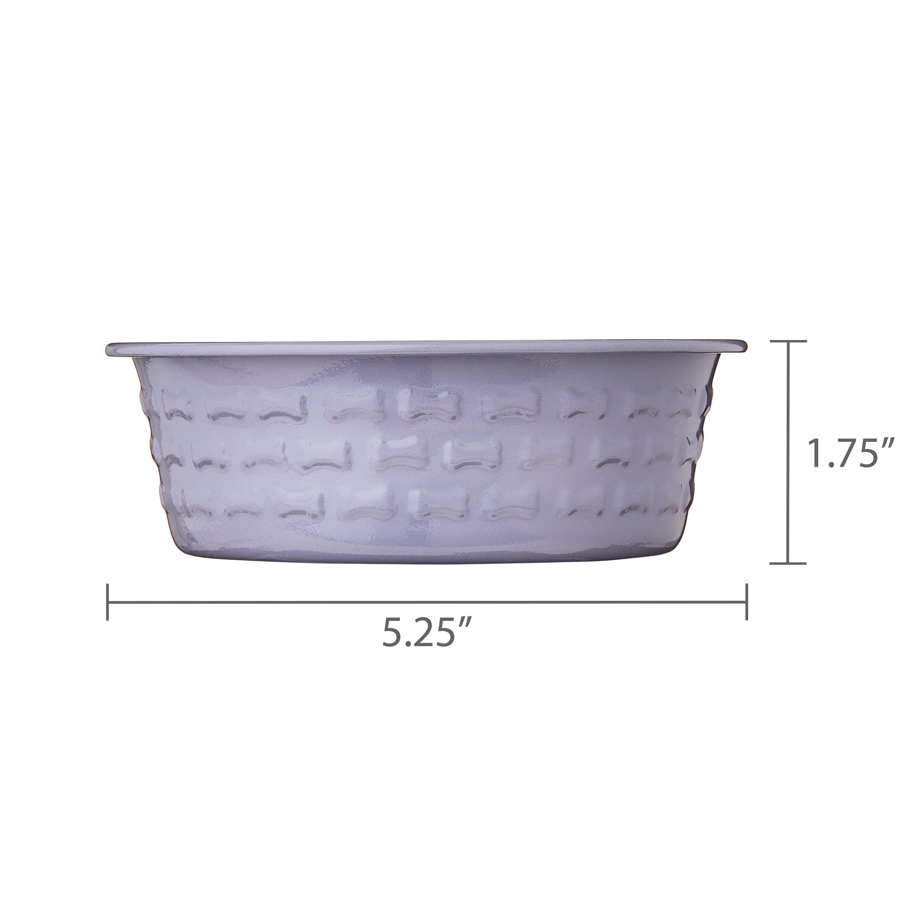 Vibrant Life Small Stainless Steel Embossed Dog Bowl, Purple Bones