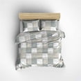 thumbnail image 1 of 100% Turkish Cotton Gray Patchwork Twin Duvet Cover Set, 1 of 4