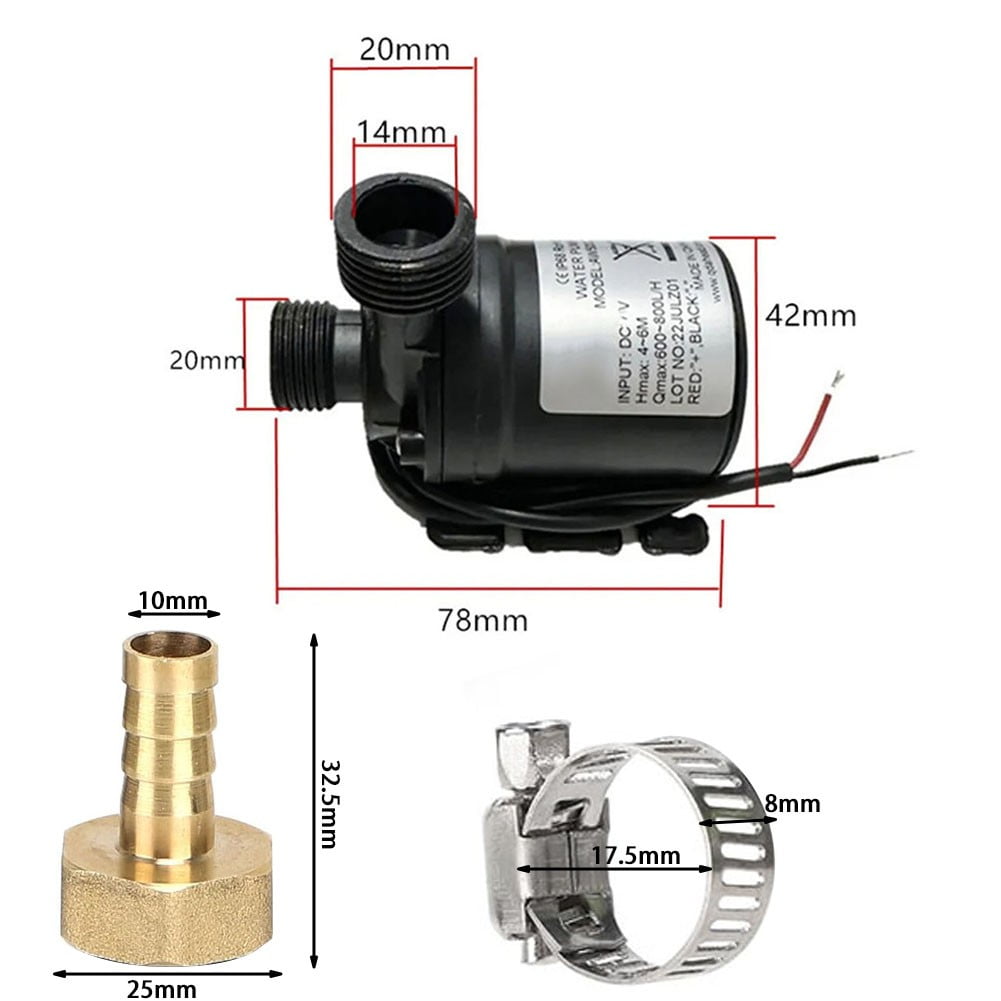 RichLink Efficient Water Flow with Low Power Consumption Dc12V Submersible Pump