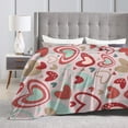 thumbnail image 4 of DouZhe Ultra-Soft Micro Fleece Lightweight Flannel Bed Blanket, Multicolored Hearts Pink Print Cozy Warm Throw Blankets, 60"x50", 4 of 7
