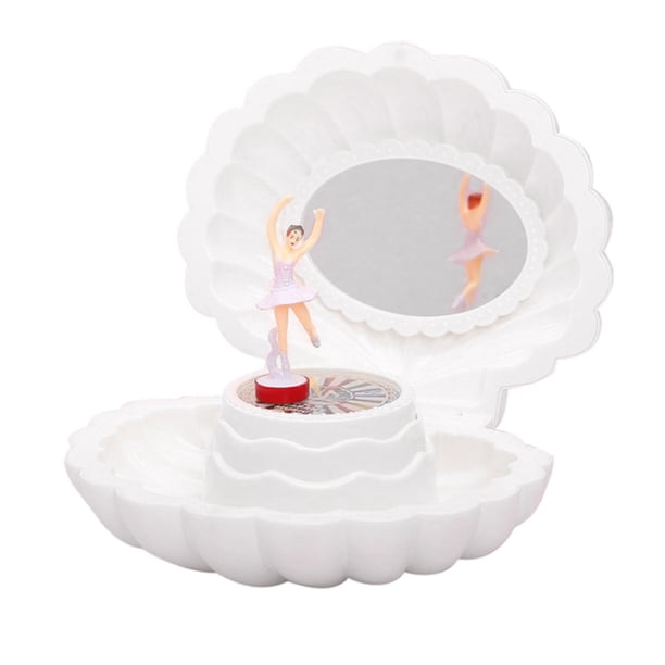 Música Con Forma De Concha Para Chica De Ballet Con Espejo, Caja De Almacenamiento De Joyas, Regalo De Melodía Retro Clásico Para Cumpleaños, Vacaciones, Fiesta De Boda Kearding HA041621-01