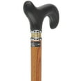thumbnail image 6 of Stylish Walking Sticks – Black Leather Wrapped Derby Walking Cane with Leather Shaft and Two Tone Collar – Colorful Best Gift for Men and Women Light Weight & Safe to Walk, 6 of 8