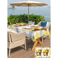 thumbnail image 5 of Outdoor Tablecloth with Umbrella Hole for Patio/Picnic/Party/Camping, Lemon Basket Summer Waterproof Table Cloth Rectangle Table Cover Washable, Farmhouse Blue Yellow Plaid (60"x 102"), 5 of 8