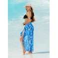 thumbnail image 3 of HAPPY BAY Women's Swimwear Summer Wraps Beach Bikini Long Vacation Swim Cover up Pareos Bathing Suit Beachwear Sarong Coverups One Size Azure, Floral, 3 of 5