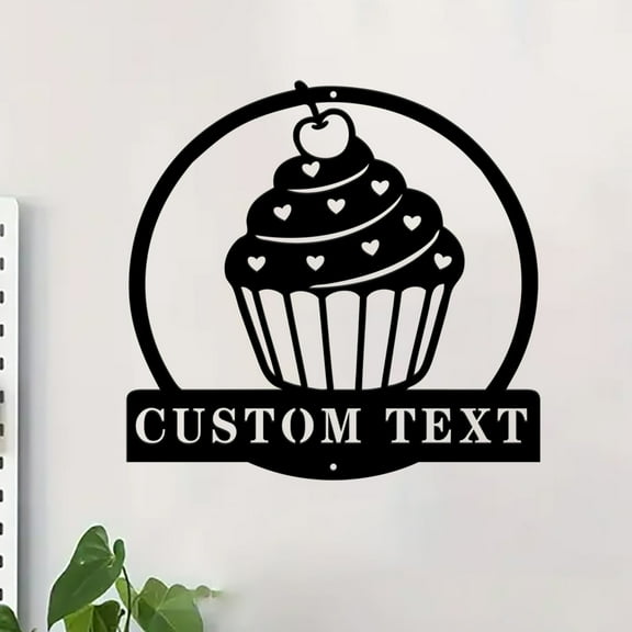 Custom Bakery Metal Sign,Cupcake Sign,Personalized Baker Name Sign,Baking Sign,Bakery Kitchen Wall Art,Bake Shop Wall Decor