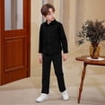 thumbnail image 2 of EnJoCho Boys Formal Suit Set Long Sleeve Shirt Dress Pants Wedding Outfit For Kids Classic School Events Two Piece, 2 of 7
