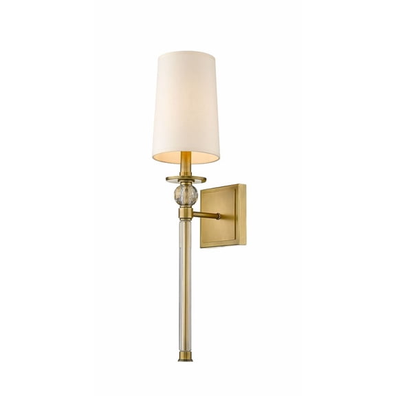 Z-Lite Mia Transitional Steel Wall Sconce in Rubbed Brass and Beige