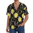 thumbnail image 3 of Xecao offers the Lavender Flowers for Men's Casual Short-sleeved Shirt, a button-up collared shirt with a pocket, perfect for beach vacations and yacht travel in the Large size., 3 of 7