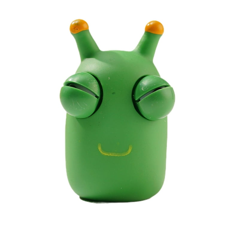 Stress Relief Toy,Squishy Eye Popping Worm Squeeze Toys,Novelty Stress  Relief Fidget Toys,Green Grass Worm Pinch Toy for Relieve Anxiety M9J0