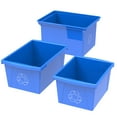 thumbnail image 6 of Storex 5.5 Gallon Plastic Recycling Bin, Hot-Stamped White Recycling Logo, Blue, 6-Pack, 6 of 7