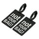 thumbnail image 1 of Equipaje Etiqueta, PVC Identificador Tarjeta Soporte Etiqueta, No Tu Bolsa Patrón Viaje Bolso Etiqueta con Ajustable Correa para Equipaje Maleta, Negro Paquete de 2, 1 of 5