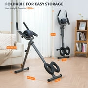 MaxKare Adjustable Ab Machine for Home Gym, 6-Level Core Workout Equipment with Detachable Ab Roller Wheel for Women, Foldable Core Trainer, 220lbs