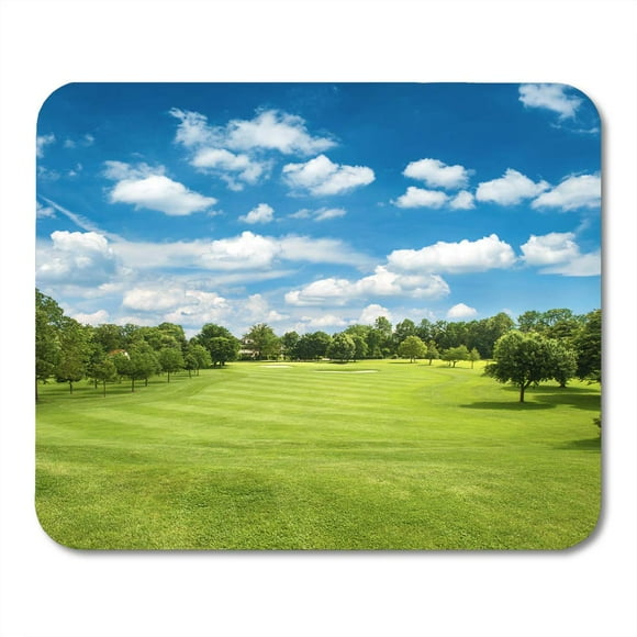 NUDECOR Course Green Golf Field and Blue Cloudy Sky European Landscape Park Fairway Mousepad Mouse Pad Mouse Mat 9x10 inch