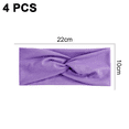 thumbnail image 2 of Sparkling Knotted Nylon Head Wraps Elastic Turban Headwraps Womens Retro Solid Head Band, 2 of 5