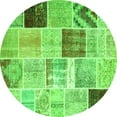 thumbnail image 1 of Ahgly Company Indoor Round Patchwork Green Transitional Area Rugs, 5' Round, 1 of 1