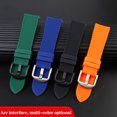 thumbnail image 5 of Correa de reloj de goma con extremo curvo de 20 mm y 22 mm para Casio EFR-303, Mido, Omega, Longines, Tissot, Seiko, Heuer, correa verde y naranja, 5 of 5
