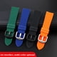 thumbnail image 5 of Correa de reloj de goma con extremo curvo de 20 mm y 22 mm para Casio EFR-303, Mido, Omega, Longines, Tissot, Seiko, Heuer, correa verde y naranja, 5 of 5