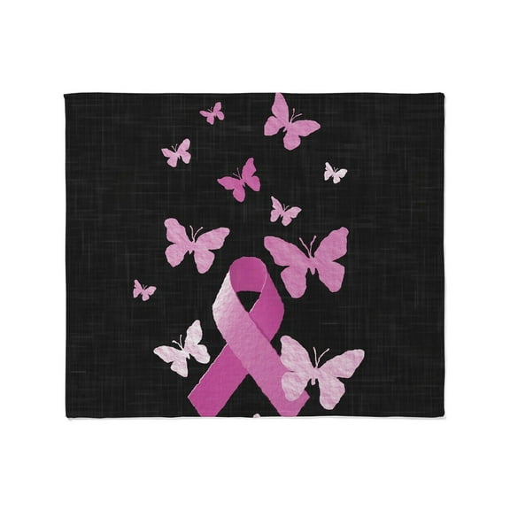 CafePress - Pink Awareness Ribbon Throw Blanket - Soft Fleece Throw Blanket, 50"x60" for All Ages