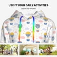 thumbnail image 4 of Honeii Hot Air Balloon Pattern Womens Oversized Hoodies Long Sleeve Sweatshirts Pullover Fall Outfits with Pocket-Small, 4 of 7