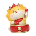 thumbnail image 3 of TISHITA Auspicious Dragon Statue Decor Adorable Lunar New Year Dragon Figurine Cute Desktop Ornament for Living Room Fireplace Mantel D, 3 of 8