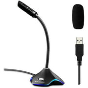 Computer Microphone USB Microphone Plug Play PC Desktop Laptop GooseneckMic Compatible with Windows Mac, Ideal