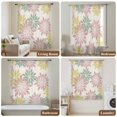 thumbnail image 6 of Geometric Flower Sheer Curtains 72 Inches Long, Vintage Country Floral Pink Green on Linen Light Filering Curtains, Breathable Simi Curtain Privacy Drapes for Living Room Bedroom Window Treatment, 6 of 9
