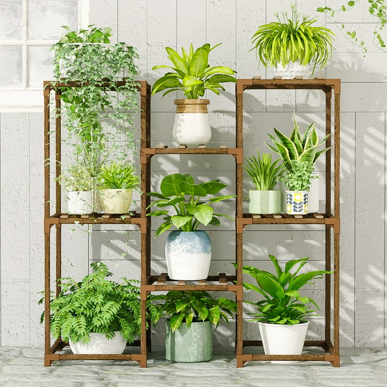 Plant Stand Indoor, Plant Shelf Wood Plant Stands Window Corner Tierred  Plant Table Holder Rack Flower Stand for Plants Home Decor