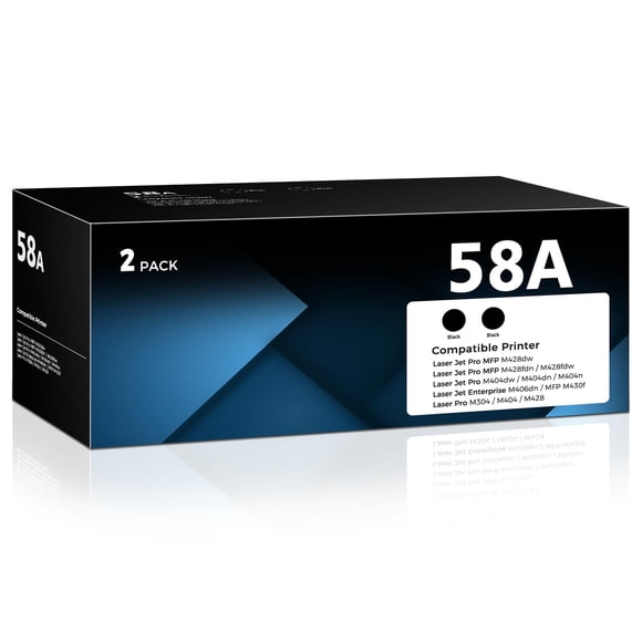 Cartucho de tóner CocoKitch 58A CF258A negro, paquete de 2 unidades para HP