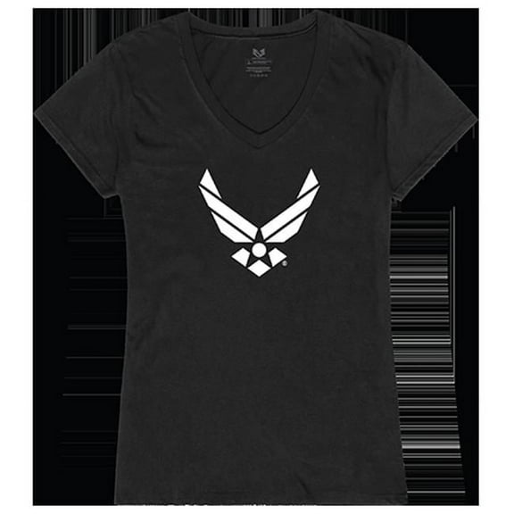 USAF Wing Graphic V-Neck T-Shirts, Black - Small