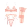 thumbnail image 1 of Varsbaby Bra Adjustable Strap Unpadded Cute Triangle Lace Bra Set and Garter and Stocking, 1 of 5