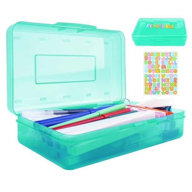 Stifttebox Kinder,Stiftebox,Stifte Organizer,Stifte aufbewahr,Stiftebox mit Deckel,Aufbewahrung Stifte,Transparente Stapelbar Stationery Organizer Aufkleber,Boys Pencil Case Personalised